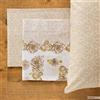 Linea Oro Cindy Set di Lenzuola matrimoniali completo, Cotone, Beige, King, 190 x 180 x 0.5 cm