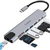 KozyOne Docking station USB C, 8 in 1 con HDMI 4K, USB 2.0, USB 3.0, 100 W PD, lettore di schede SD/TF e RJ45 Ethernet, hub USB C/tipo C per MacBook Pro/Air, Lenovo Yoga, Dell XPS, ecc.