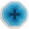 Grund Tappetino da Bagno Esclusivo Design Karim Rashid, Ultra Morbido e Assorbente, Antiscivolo, 5 Anni di Garanzia, Karim 03, Tappeto per Il Bagno 90 cm Rotondo, Blu