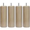 Margot 3700527817330 - Set di 4 Piedini per Letto, in Legno, verniciati Naturali, Altezza 17 x 6,4 x 6,4 cm