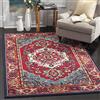 SAFAVIEH Tappeto Boho per Soggiorno, Sala da pranzo, Camera da letto - Monaco Collection, A Pelo Corto, Rosso e turchese, 155 X 231 cm