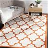 SAFAVIEH Tappeto Geometrico per Soggiorno, Sala da pranzo, Camera da letto - Amherst Collection, A Pelo Corto, Beige e arancione, 122 X 183 cm