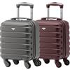 Flight Knight Set Of 2 Lightweight 4 Wheel ABS Hard Case Suitcases Cabin Carry On Hand Luggage Approved For Over 100 Airlines Including easyJet & Maximum Size For Vueling & Wizz Air 40x30x20cm