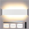 ENCOFT 18W 40cm Applique da Parete a LED Interno Dimmerabile con Telecomando, Lampada da Parete Rettangolare Up Down Spot, Luce Illuminazione da Muro in Alluminio, 2700K-6000K, 0-2400LM, Bianco