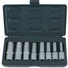 KS Tools TORX® 922.1387 - Set di 8 bussole da 1/2, versione lunga, 75 mm, E10 a E24, in cromo vanadio, finitura cromata satinata, 8 pezzi