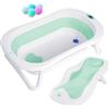 SUPERBE BEBE Bagnetto per bambini pieghevole con supporto bagnetto/Vaschetta bagno neonato XL con termometro per il controllo della temperatura dell'acqua/Dalla nascita ai 3 anni