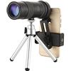 GagalU Telescopio monoculare per visione notturna per smartphone, monocolo per adulti ad alta potenza HD 10x-30x, binocolo portatile con treppiede e cannocchiali per il birdwatc