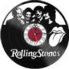 Il Catoju del Vinile Orologio da Parete in Vinile per gli amanti della musica rock, leggenda del rock Rolling Stones (2.0) (Logo Rosso, Barocco Nero)