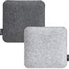 DuneDesign 2 Cuscini di Feltro per Sedie 35x35cm Quadrato 30mm Bicolore Grigio