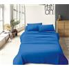 IlGruppone Completo Letto Tinta Unita Prodotto Italiano Set Lenzuola 100% Cotone Misura alla Francese - Avio - Francese