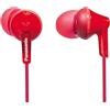 Panasonic RP-HJE125 Auricolari In-Ear, Design Ergonomico per Ottimo Comfort, Cavo da 110 cm, Magnete al Neodimio, Molto Leggere, Rosso