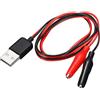 CableMarkt - Cavo di alimentazione 5 V USB-A femmina a coccodrilli