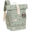 Lässig Zaino per l'asilo Zaino per bambini Rolltop con cinghia pettorale idrorepellente, 11 litri/Mini Rolltop Backpack Happy Prints oliva