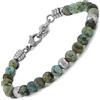 10:10 Bracciale con pietre naturali turchese africano a da 6 mm beads in acciaio inox, bracciale molto resistente prodotto in Italia…