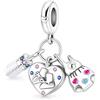 MariaFonte Charm New 2025 MariaFonte Compatibile Tutte Marche Bracciali Collane Cuore Scarpette Biberon Body Bambini Portafortuna Argento 925 Ciondoli Compleanno Originale Amicizia Mamma Bead Famiglia Natale