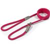 Ancol Viva - Corda riflettente e guinzaglio antiscivolo in vera pelle, 150 x 0,8 cm, colore: Rosa