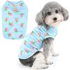 Zunea Estivi Magliette per Cani Piccola Taglia Pesche Stampate Cucciolo Gilet Camicie Senza Maniche Vestiti con Anello a D Morbido T-Shirt Basic Pullover Felpa Chihuahua Yorkie Abbigliamento Blu S