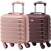 Flight Knight Set Of 2 Lightweight 4 Wheel ABS Hard Case Suitcases Cabin Carry On Hand Luggage Approved For Over 100 Airlines Including easyJet & Maximum Size For Vueling & Wizz Air 40x30x20cm
