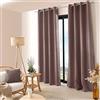 ED ENJOY HOME - Tenda oscurante Floppy - Finitura filettata - 8 occhielli argentati - 100% poliestere - 140 x 40 cm - Colore marrone ghiaccio