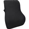 Vivamore Cuscino ergonomico per la schiena, per la parte bassa della schiena, cuscino lombare, memory foam, per sedie diverse, 46 x 38 x 12 cm, colore nero