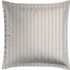 CXL by Christian Lacroix - Set di 1 cuscino quadrato in memory foam + 1 federa - 60 x 60 cm - biancheria da letto in raso di cotone - lavabile in lavatrice a 40 °C - a righe intrecciate, tortora
