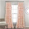 Lush Decor Kemmy Tenda a pannello per finestra, increspata, in stile shabby chic, per soggiorno, sala da pranzo, camera da letto (singola), 213,4 x 132,1 cm, rosa pesca