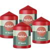 Bolsius Candele a pilastro - rosse - confezione da 4-8 x 6 cm - durata di 17 ore - non profumate - include cera vegana naturale - senza olio di palma