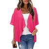 STYLEWORD Donna Bolero Chiffon Cardigan Estivo Leggero a Maniche Corte Copritevi con Un Cardigan Aperto sul Davanti