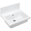 Cornat WAGB5500 - Lavello da parete con scarico e troppopieno, in plastica, 550 mm, 1 pezzo, colore: Bianco