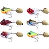 TUXIBIN 6 esche artificiali da pesca, spinnerbait, ami da pesca per persico, trota, luccio, lucioperca, pesce gatto, cavedano
