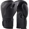 SAWANS® Guantoni da boxe professionali, MMA, sparring, kickboxing, Muay Thai, combattimento (nero opaco, 14 once)