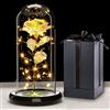 Touloube Galaxy Rose Regalo per la Festa Della Mamma, Fiori di Rosa con Luce a LED, Fiore Artificiale Rosa Regalo per Donne Mamma Moglie, Eterna Rosa in Cupola di Vetro, Regali per Lei, Compleanno