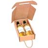 KARTOX ONLY BOXES - Confezione da 10 scatole di cartone per 2 bottiglie di vino, in cartone orizzontale con manico, per confezione regalo