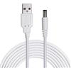 Liwinting 1m Cavo Adattatore di Alimentazione USB DC Barrel JACK 5V Caricatore 5.5mm x 2.1mm - Bianco