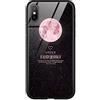 Yoedge iPhone XR Cover, [Ultra Sottile] Antiurto con Modello Disegni Custodia in Vetro Temperato [Morbido TPU Bordo in Silicone] Bumper Case Protettiva per Apple iPhone XR, Luna Rosa