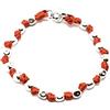 Spadarella Gioielli Spadarella spadino bracciale con pepite in argento 925 di diametro 6 mm e cotone nautico rosso.Fatto a mano.Unisex.Lunghezza 19cm.