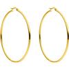 Purelei Orecchini Hoops, Orecchini a cerchio da donna in acciaio inossidabile, Cerchi grandi resistenti all'acqua, 63 mm di diametro, Regalo per donna (Oro)