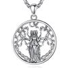 CELESTIA Ecate Collana Triplo Dea della Luna Ciondolo Argento 925 Gioielli Strega Grimorio Stregoneria Amuleto Portafortuna Wicca Regali Stregoneschi