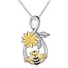 YAFEINI Collana ape Collana in argento sterling Infinity Love Collana con ciondolo ape con gioielli con fiori di rosa Regali per donne adolescenti