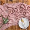 AOKSUNOVA Runner da tavola natalizio in mussola rosa antico, vintage, 300 x 80 cm, per formaggio, per matrimonio, lavabile, 3 m
