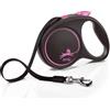 FLEXI Guinzaglio FLEX Black Design L Fettuccia 5 m rosa