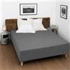 HOME LINGE PASSION Lenzuolo con angoli, 100% cotone, 57 fili/cm², dimensioni 180 x 200 cm, grigio scuro, berretto 30 cm, trama fitta, morbido, traspirante, lavabile