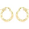 Carissima Orecchini Creole con Tubo Twist da 20mm in Oro Giallo 9ct