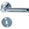 Alpertec Solid Alpertec 3-R cromo/satinato bicolore in acciaio inox BB per stanza porte pulsante set maniglia porta guarnizioni, 88028600C