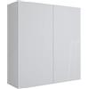 MaMa Store ERA Pensile Doppio 2 ante e sistema di apertura push and pull, Laminato, BIANCO LUCIDO LACCATO L. 68 X P. 22 X H. 71 Cm