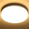 Lepro Plafoniera LED da Soffitto 15W, Plafoniera da Bagno Bianco Caldo 3000K, Impermeabile IP54, 1500lm luce LED Rotonda 22CM, Lampade da Soffitto Risparmio Energetico per Bagno Cucina Sala Balcone