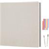 Boic Album Foto Autoadesivo, Lino Album Fotografico Scrapbook 40 Pagina Bianche Memories Album Portafoto, Regali Nozze Natale Valentino Regalo di Anniversario Compleanno bambini (Beige)