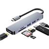 SZPACMATE HUB USB C, adattatore USB C multiporta per Macbook Pro e Air, dongle HUB 6 in 1 con 4K HDMI, USB 3.0, lettore di schede SD/TF, 100W PD, compatibile con laptop e altri dispositivi Type-C