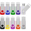 KOOTION 10 Pezzi Chiavetta USB 64GB, USB 2.0 Pendrive 64GB Piccolo e Leggero Pennetta usb Set con Coperchio in Metallo Girevole a 360° Penna 64G Para Ordenador/TV/Coche/Player, ect