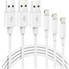 Marchpower Cavo per iPhone [certificato MFi]- Set di 3 cavi Lightning 1M2M3M con connettore ultra resistente cavo iPhone ricarica rapida per iPhone 13/13 Pro/Max/12/12 Pro/Se/11/11 Pro/X/XS/XR/8/8 Plus/7/iPad